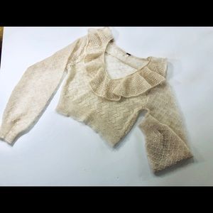 Free People  Medium, New Beige, Crop Sweater